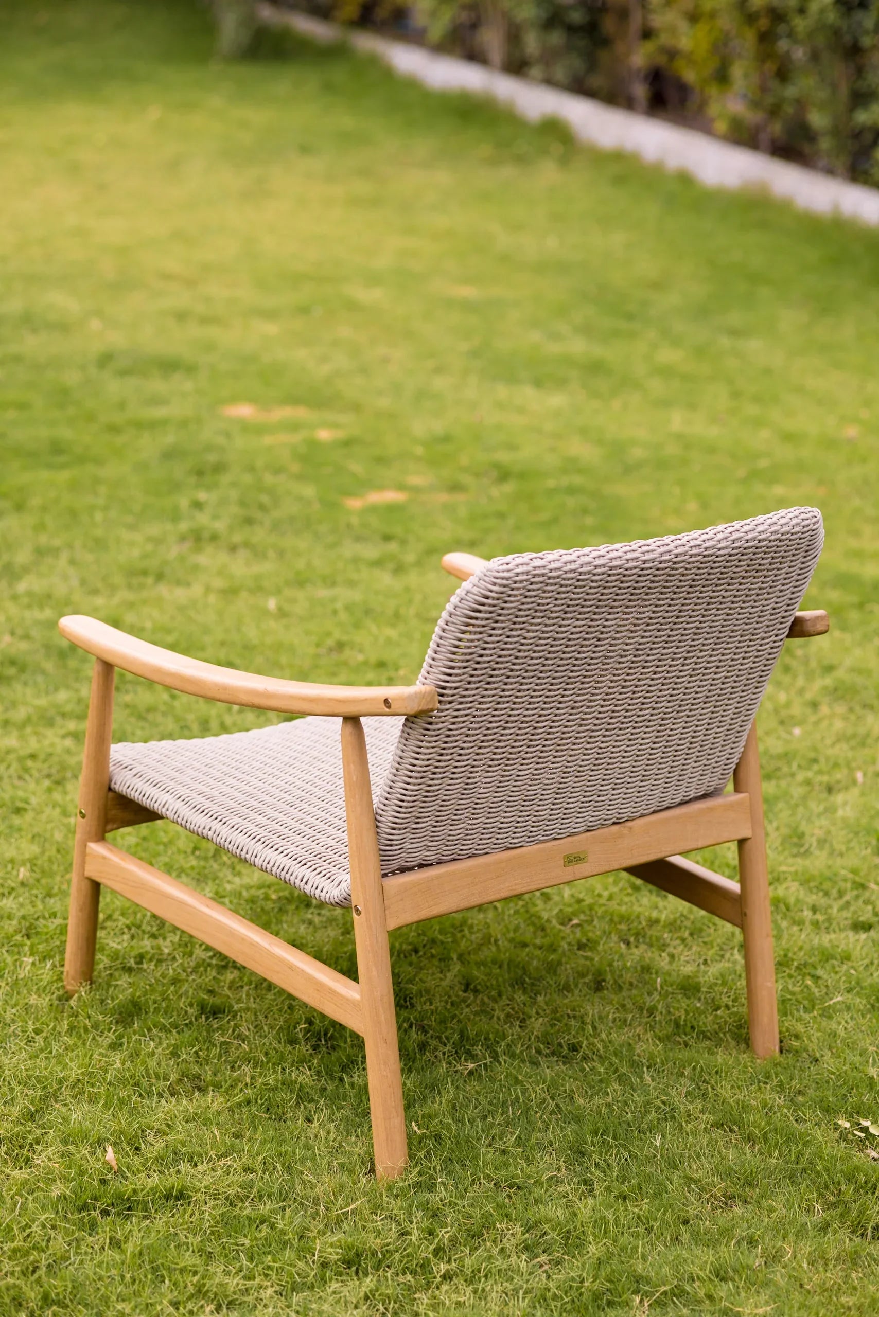 Malta Lounge Chair | Luxury Teakwood & Rattan Arm Chair for Living Room
