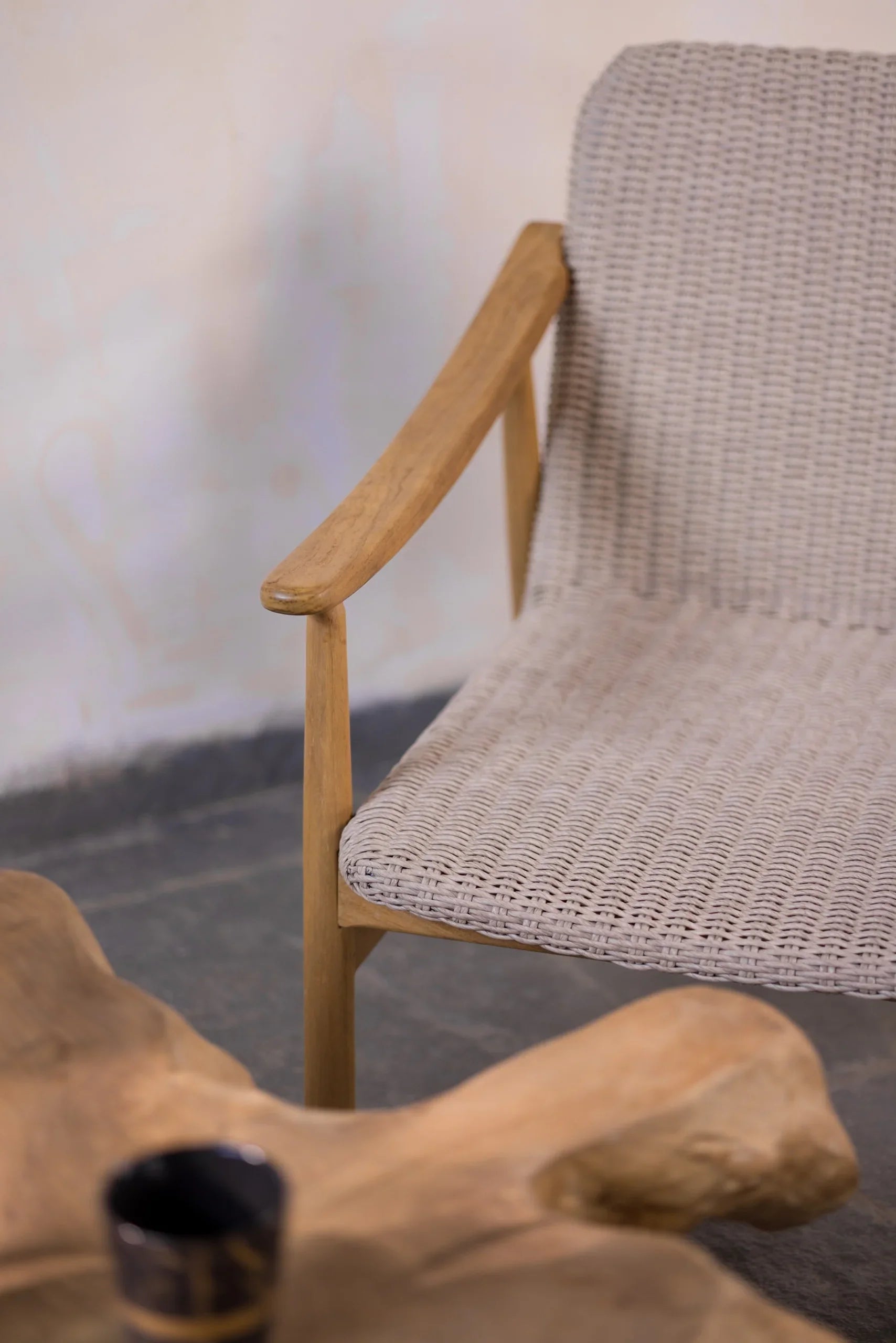 Malta Lounge Chair | Luxury Teakwood & Rattan Arm Chair for Living Room