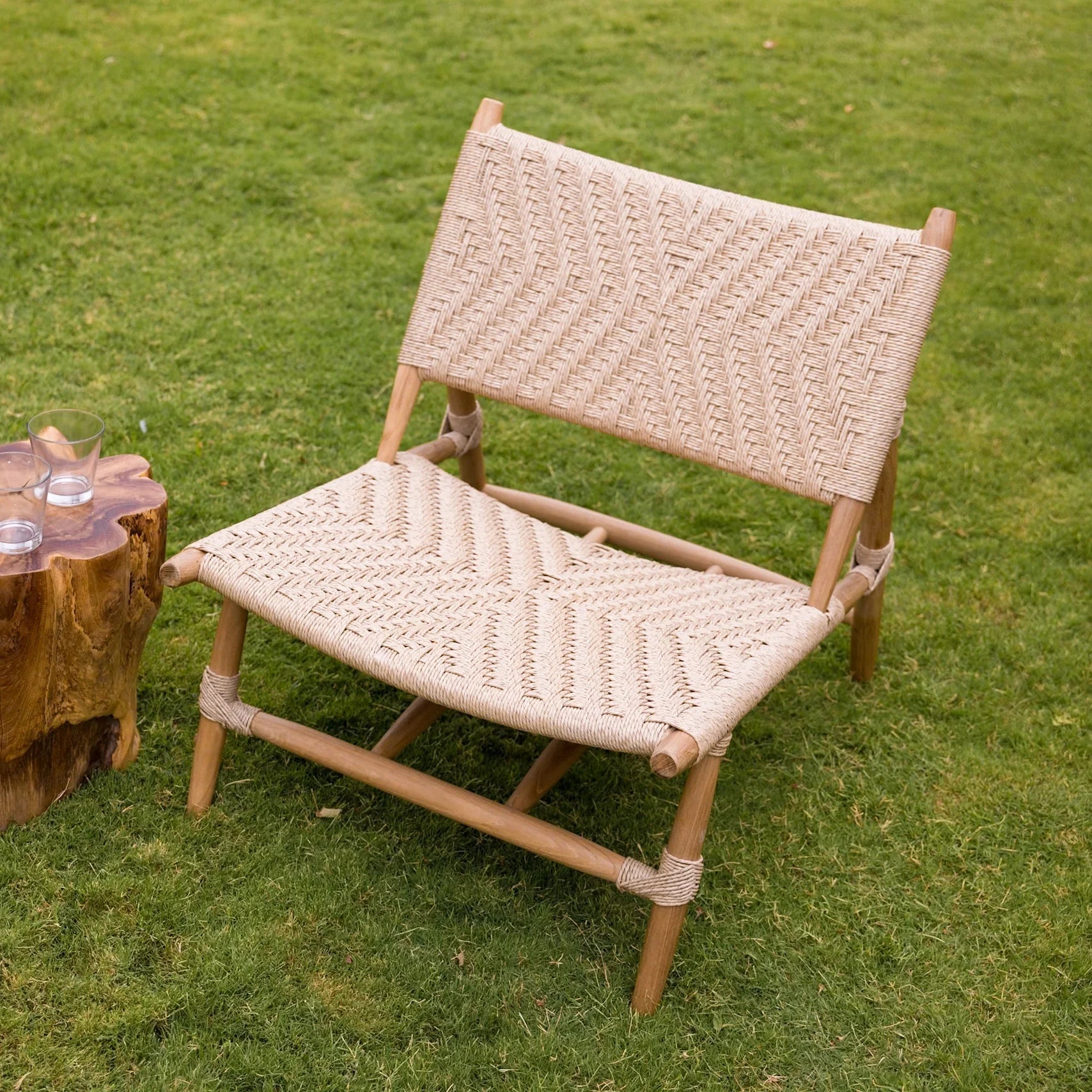 Martini Wooden Chair | Luxury Teakwood Lounge Chair for Living Room