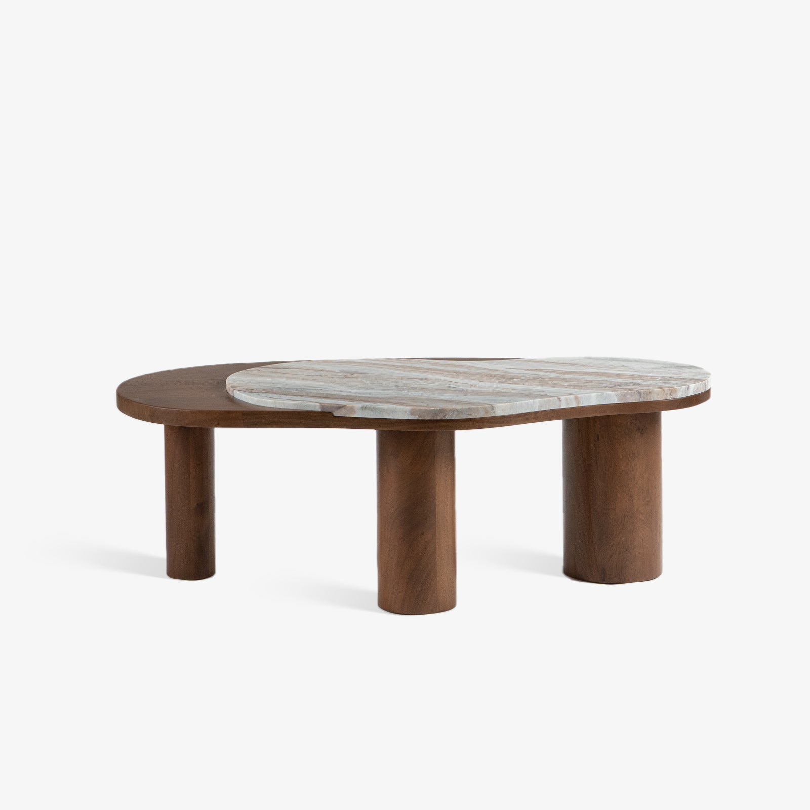 Aura Marble Coffee Table | Toronto Marble & Acacia Wood Center Table for Living Room