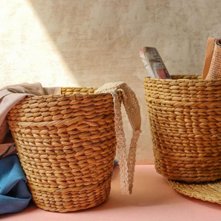 Hand Woven Water Reed (Kauna Grass) Basket | Storage Basket and Organizer