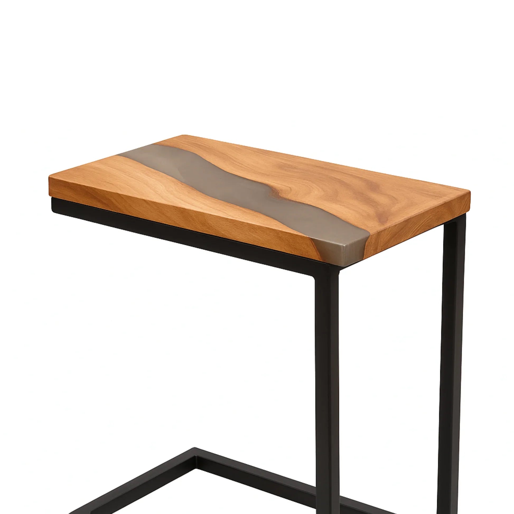 Epoxy Resin End Table in Teak Wood – Timeless Design