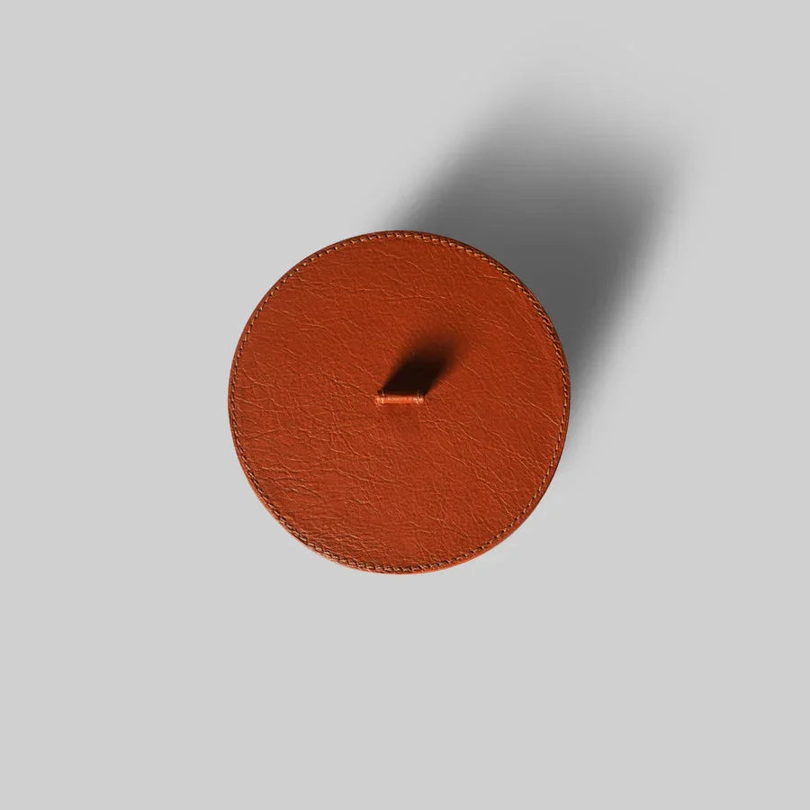 Leather Candle Holder Combo | Beige, Brown