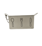 Metal Cutlery Holder Spoon ,Fork ,Knife for Dining and Kitchen | Ideal for all your cutlery  (Ivory)