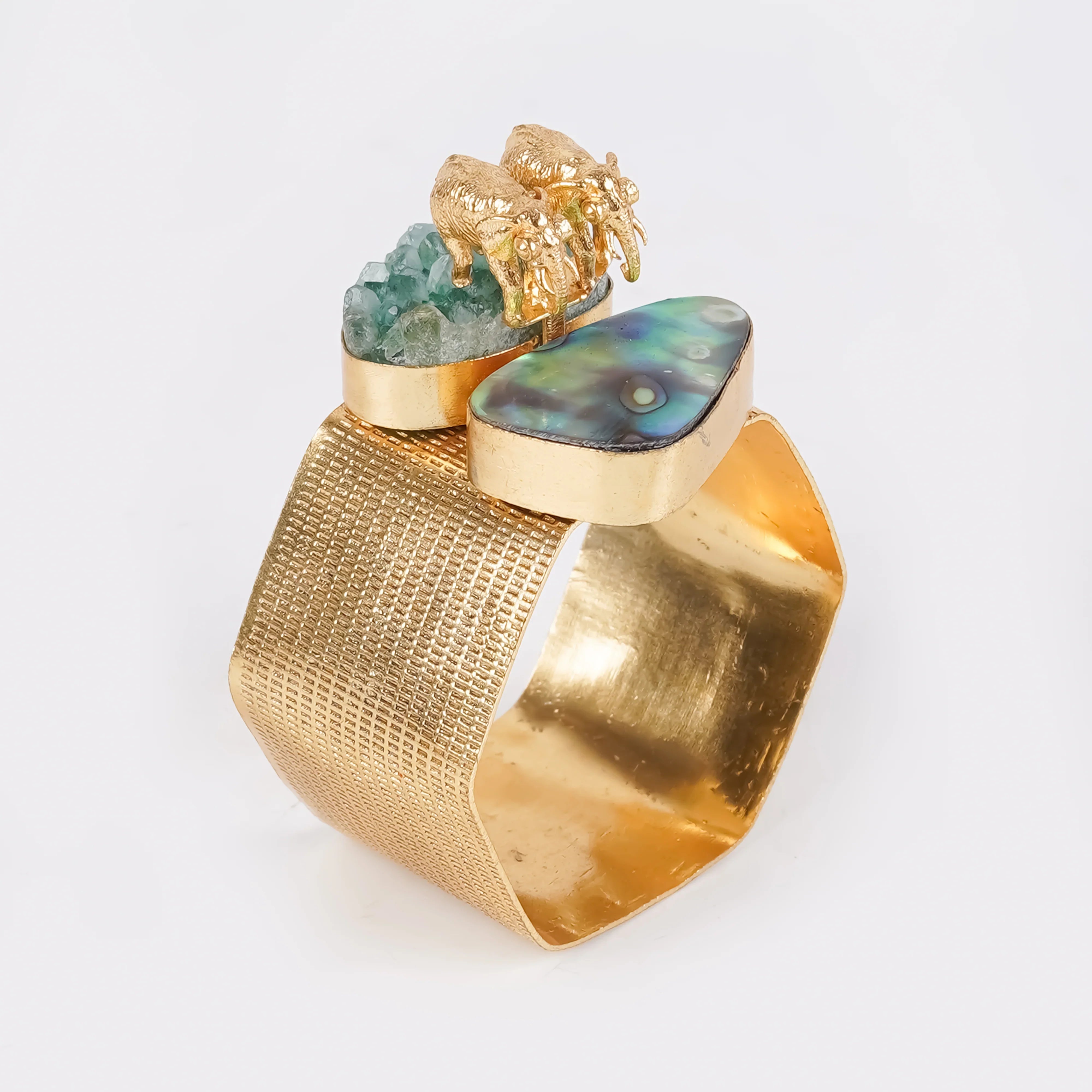Napkin Ring On Druzy And Elephant