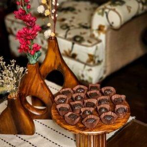 Cake Stand | Indian Rosewood Natural Wooden Cake Stand - 1 Pc