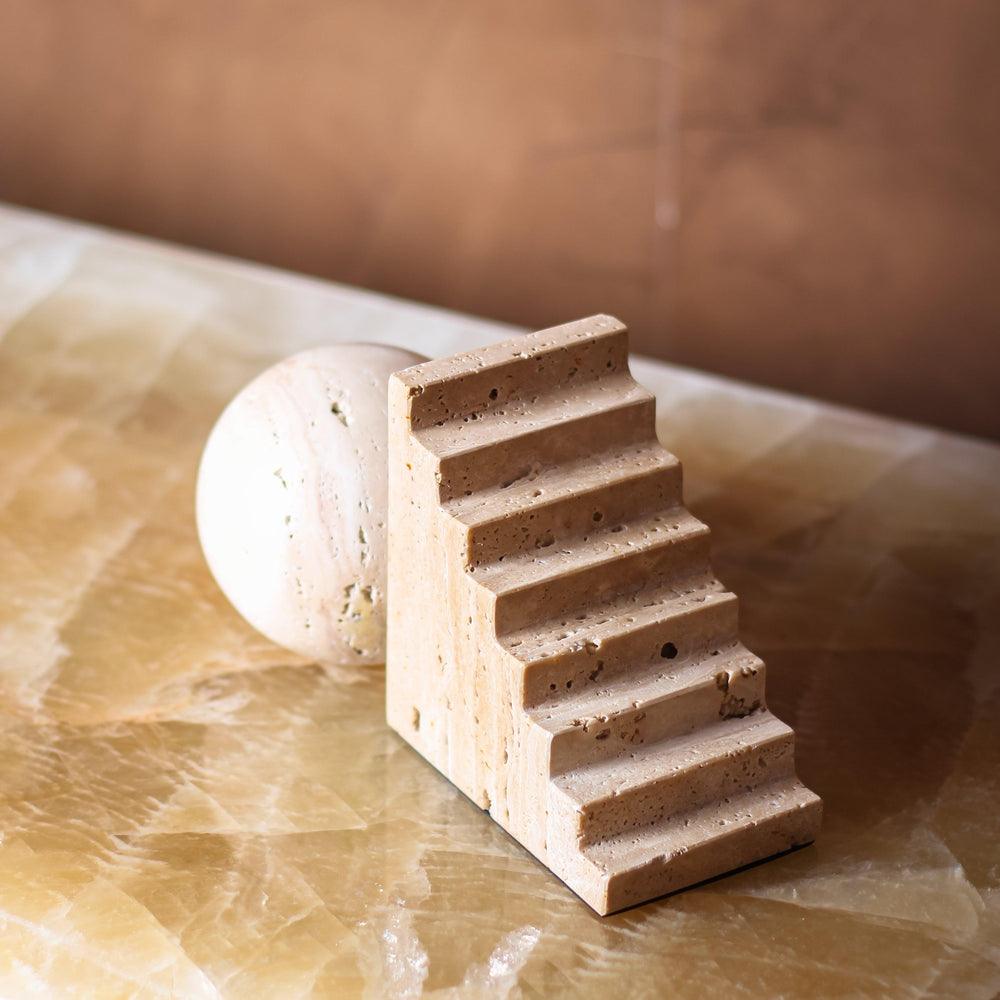 Sphere And Stair Marble Bookend