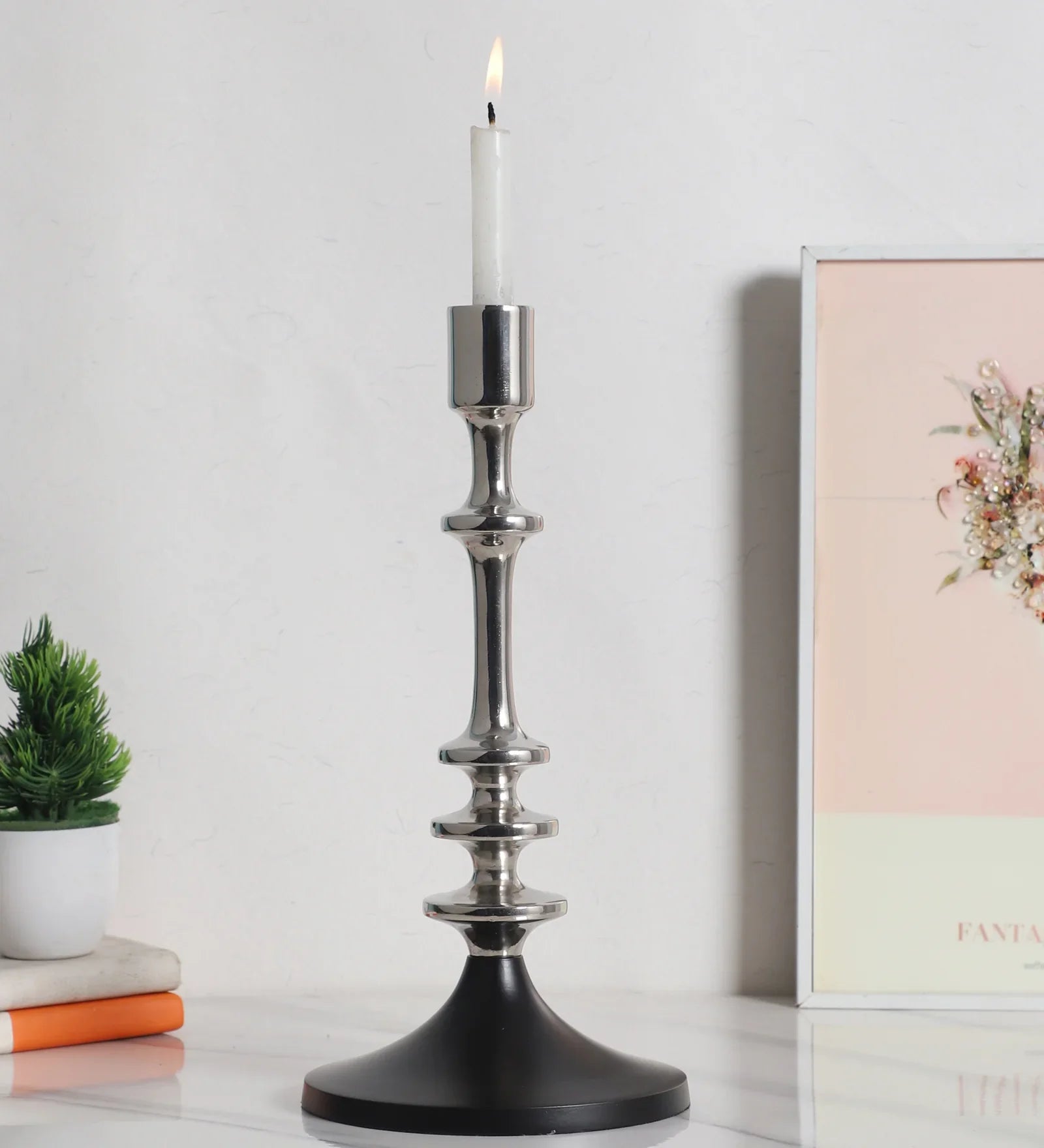 Aristea Silver Candle Holder