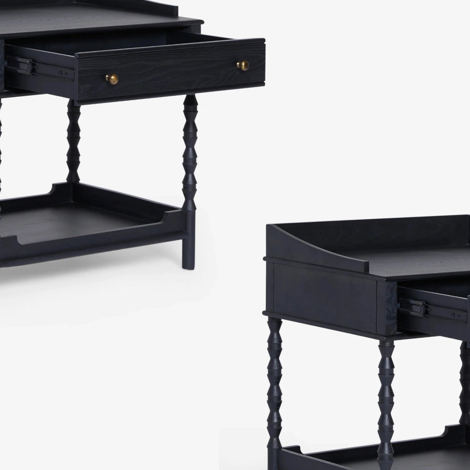 Tork Teak Wood Black Stained Bedside