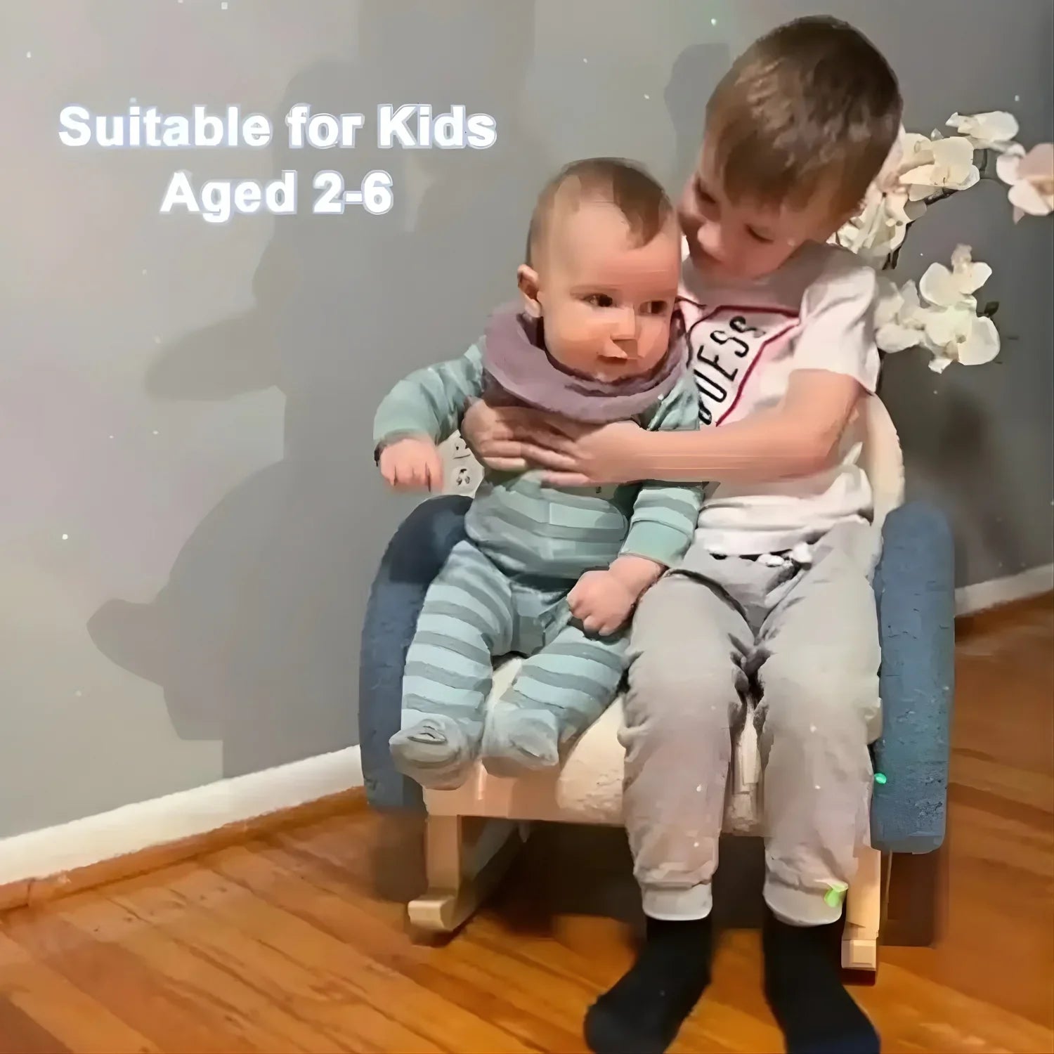 Fleece Toddler Wooden Chair, Kids Rocking Chair