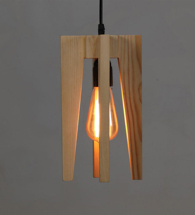 Jet Wooden Single Hanging Lamp | Rustic Pendant Light Fixture