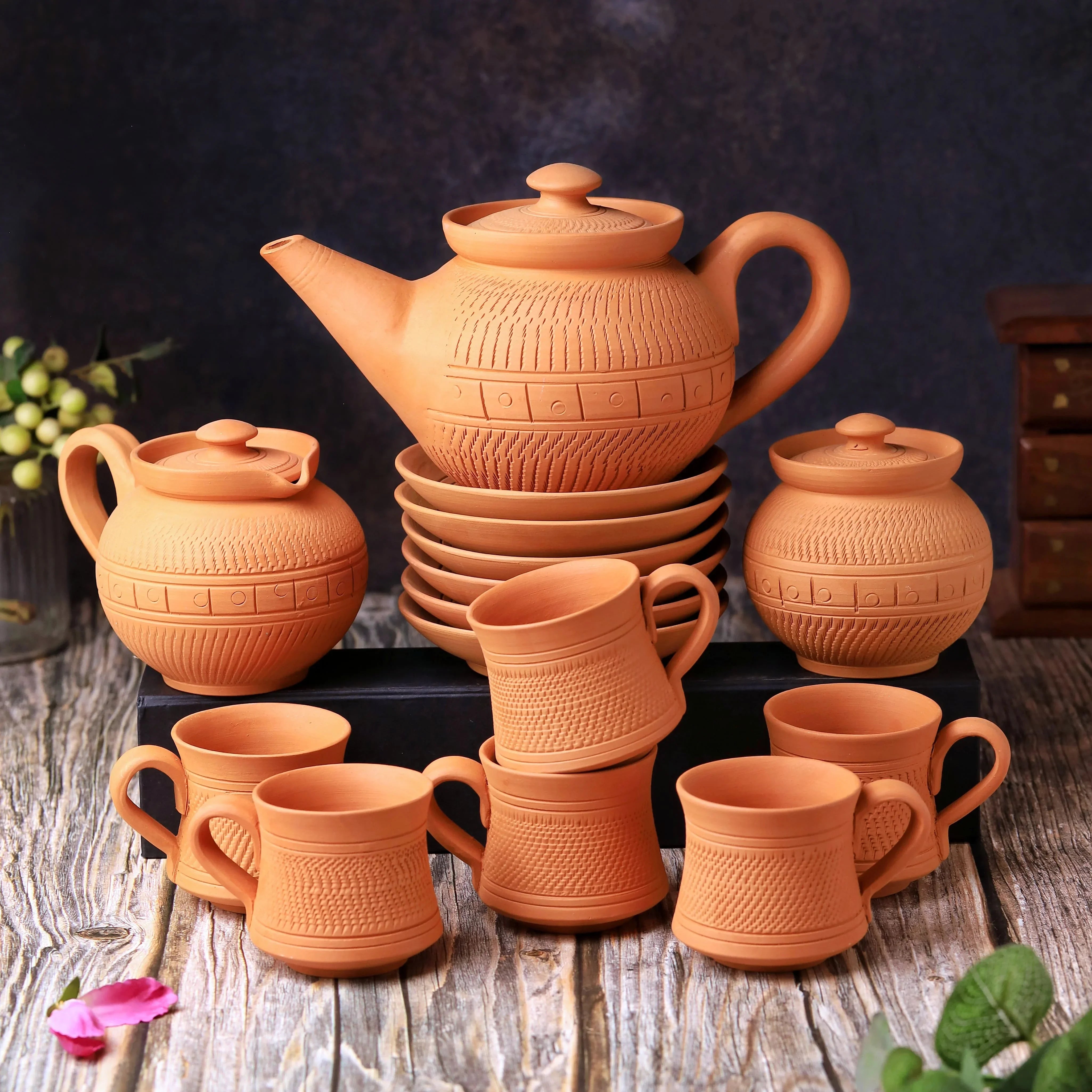 Terracotta Maharaja 15 Pcs Tea Cup Set