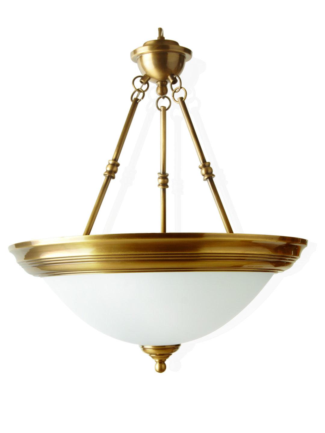 Dish Antique Brass 3 Light Hanging Light