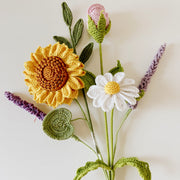 Crochet Sunflower Bouquet - Multicolor / 6 stems
