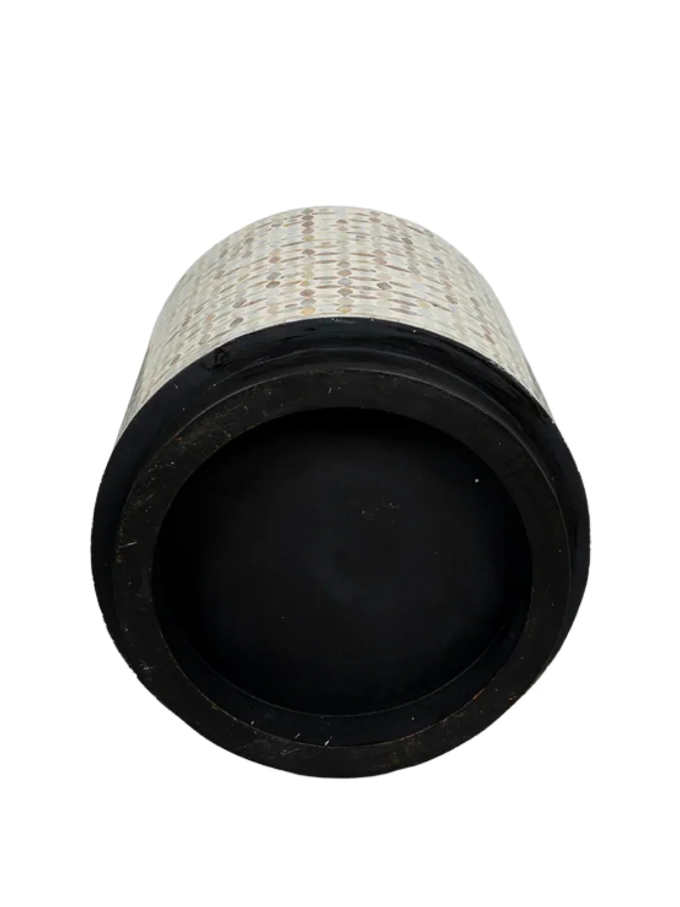 Mother of Pearl Inlay Drum Side Table- Nemo