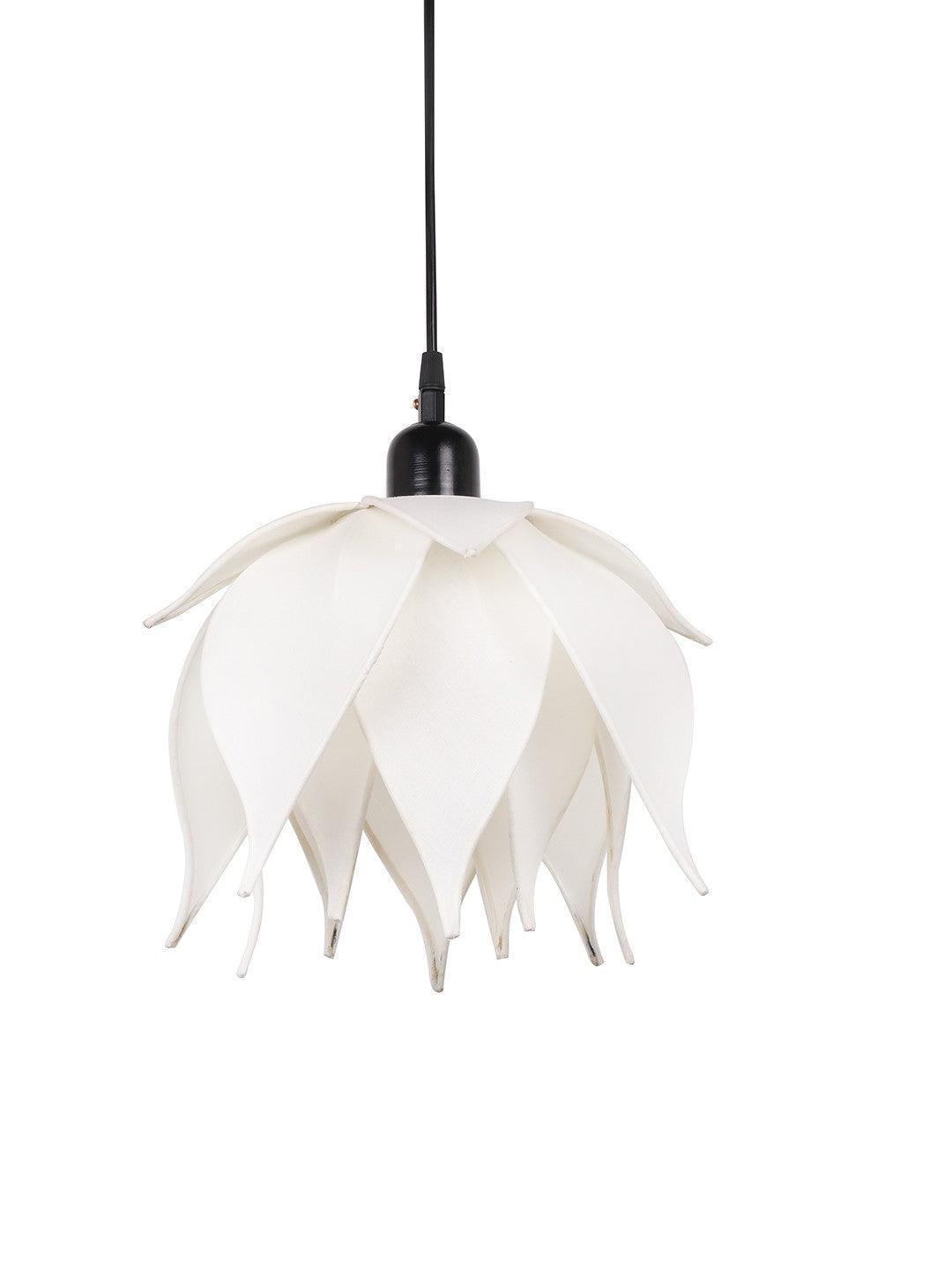 Auspicious Ivory Lotus Pendant Wall Hanging Light Lamp For Indoor & Outdoor Decor