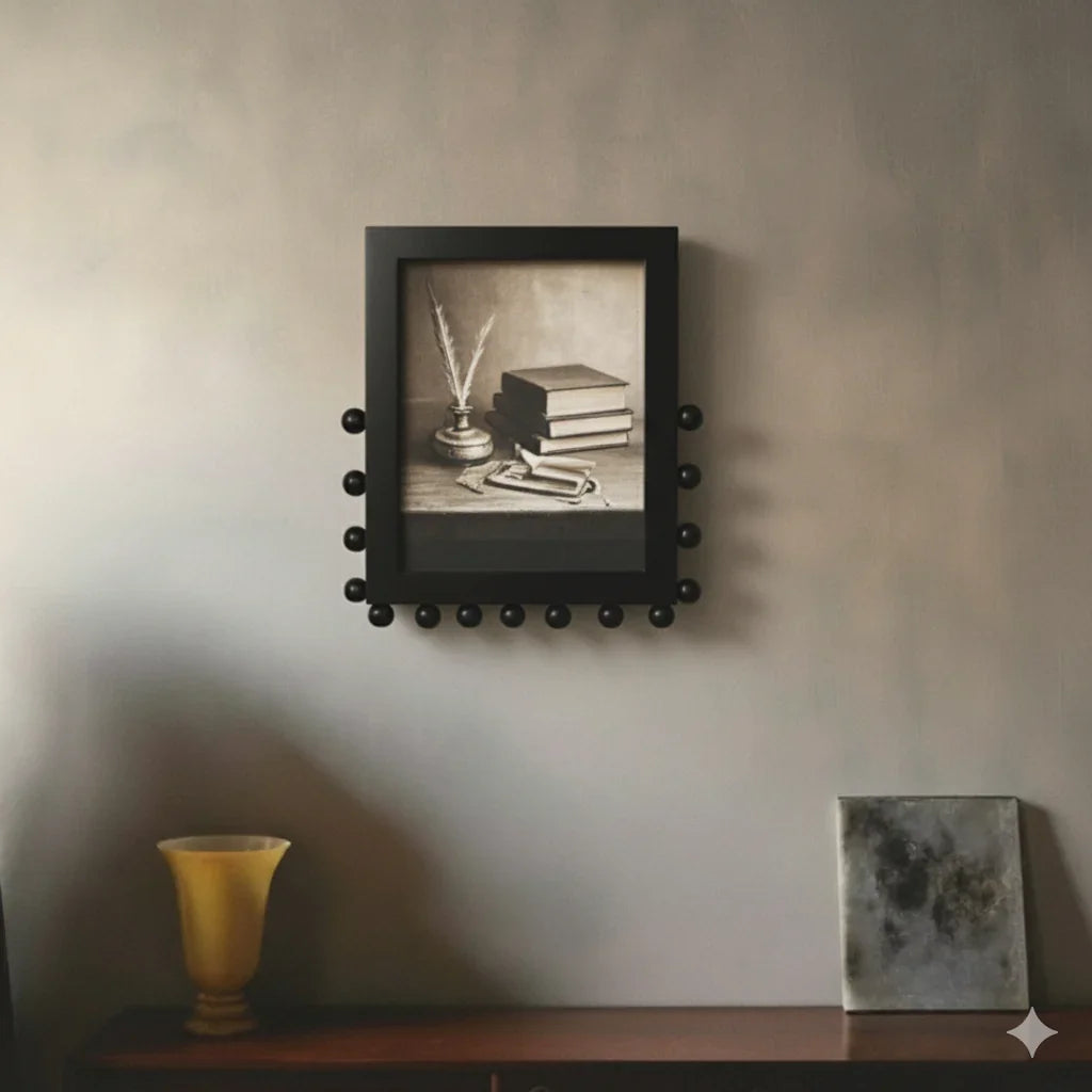Wadi Teak Wood Photo Frame | Hand-Carved Wooden Picture Frame for Home Décor
