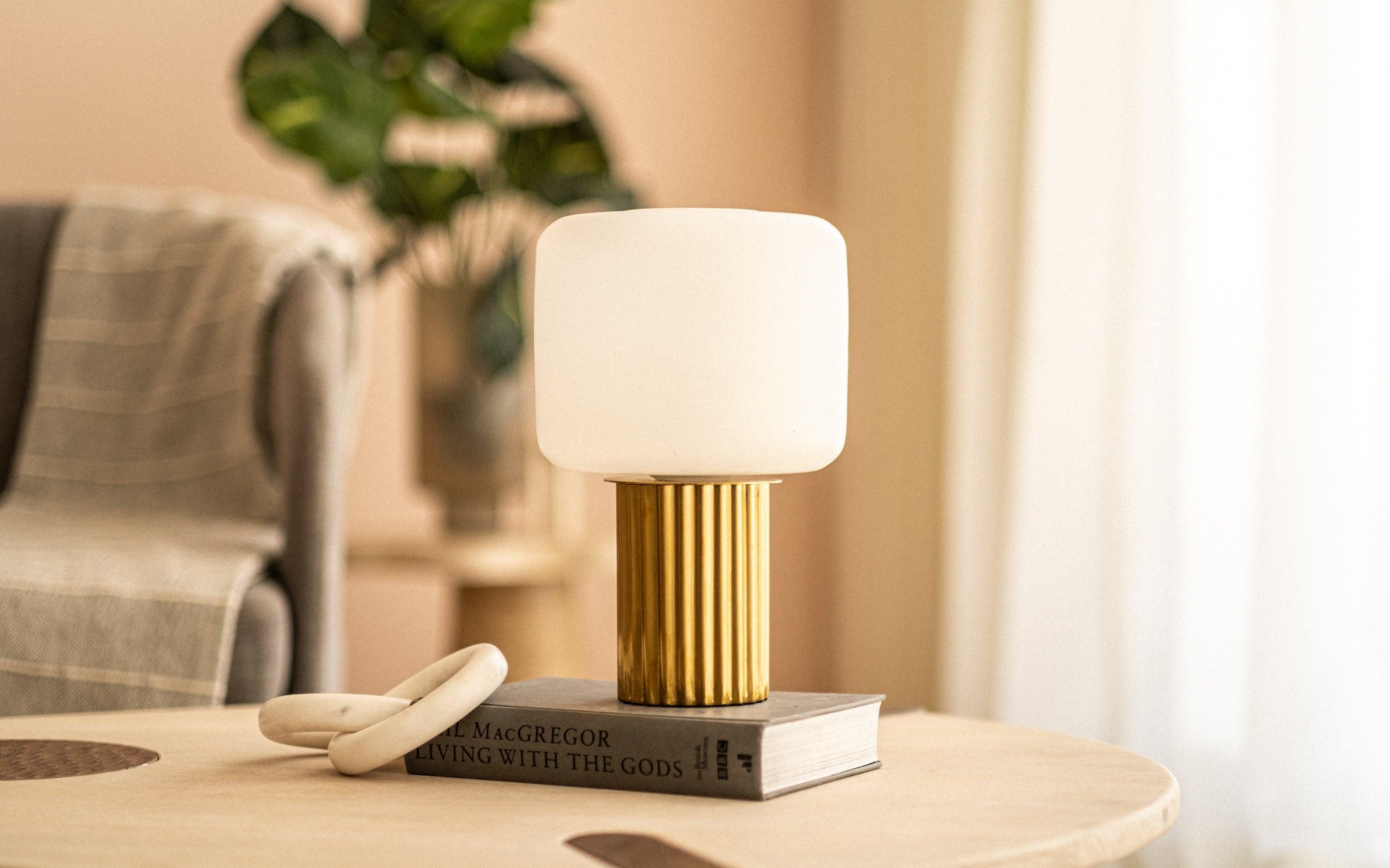 Gilded Table Lamp | Glass and Mild steel