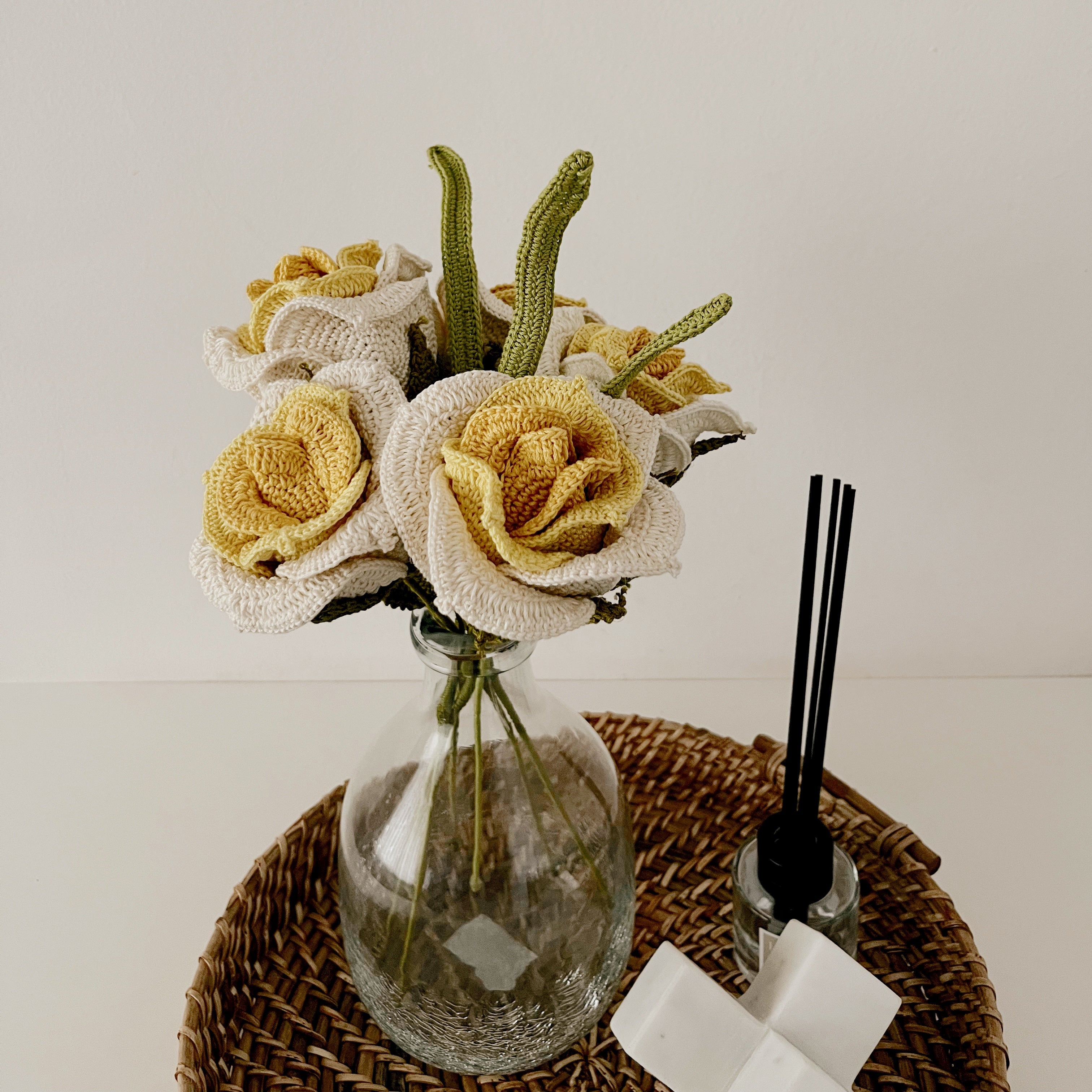 Crochet Gradient Thai Rose - Crochet Flower - 12" height / Single
