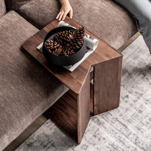 Romulus Sheesham Wood End Table | Unique Design Sofa Side Table for Living Room