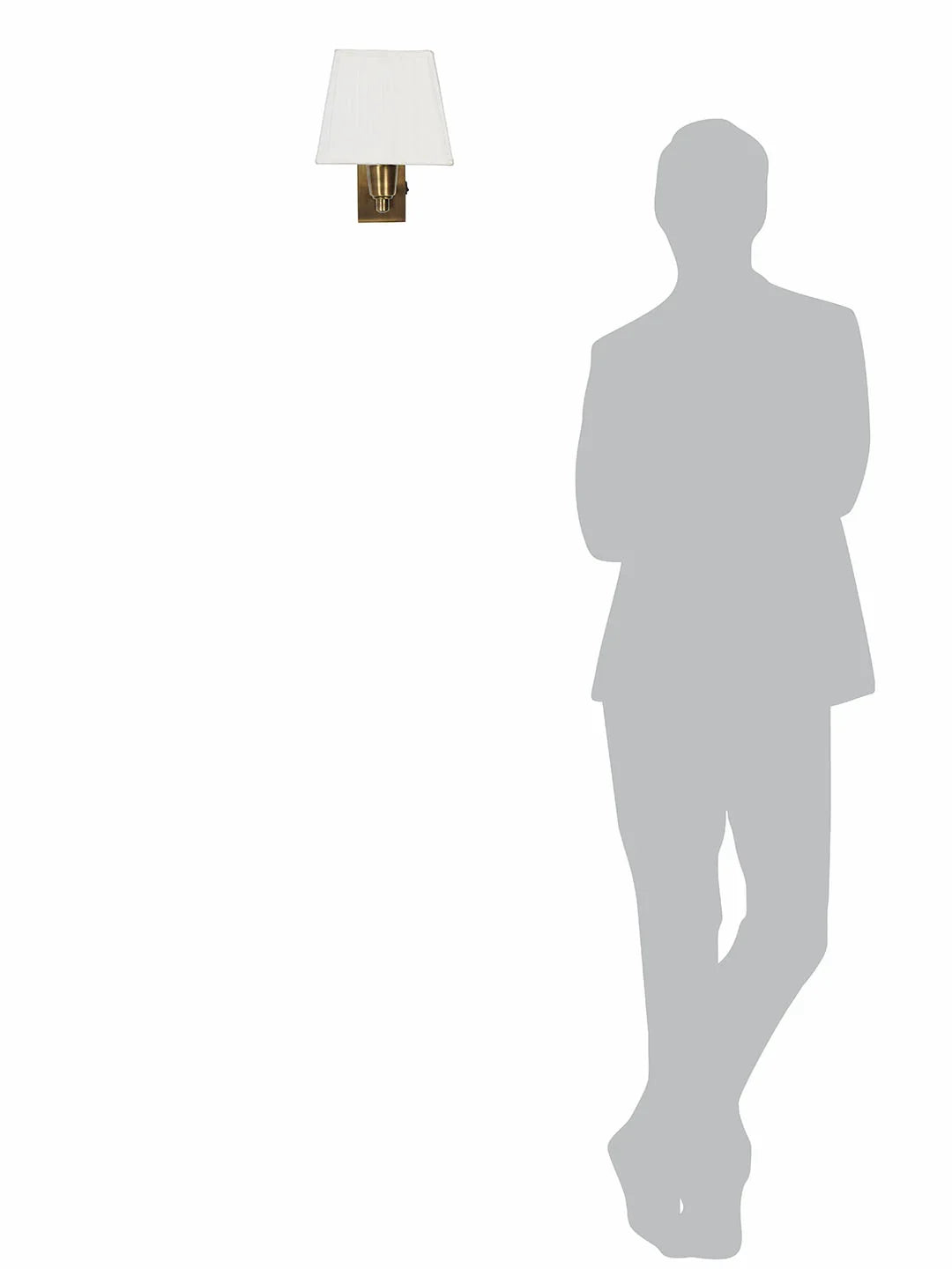 Swivel Antique Bedside Wall Sconce with Pleated Square Fabric Shade