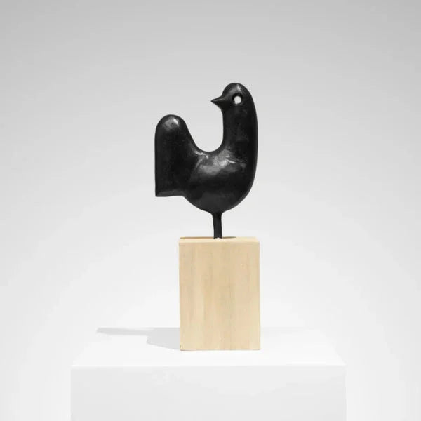 Shadow Perch - Abstract Metal & Wood Bird Figurine
