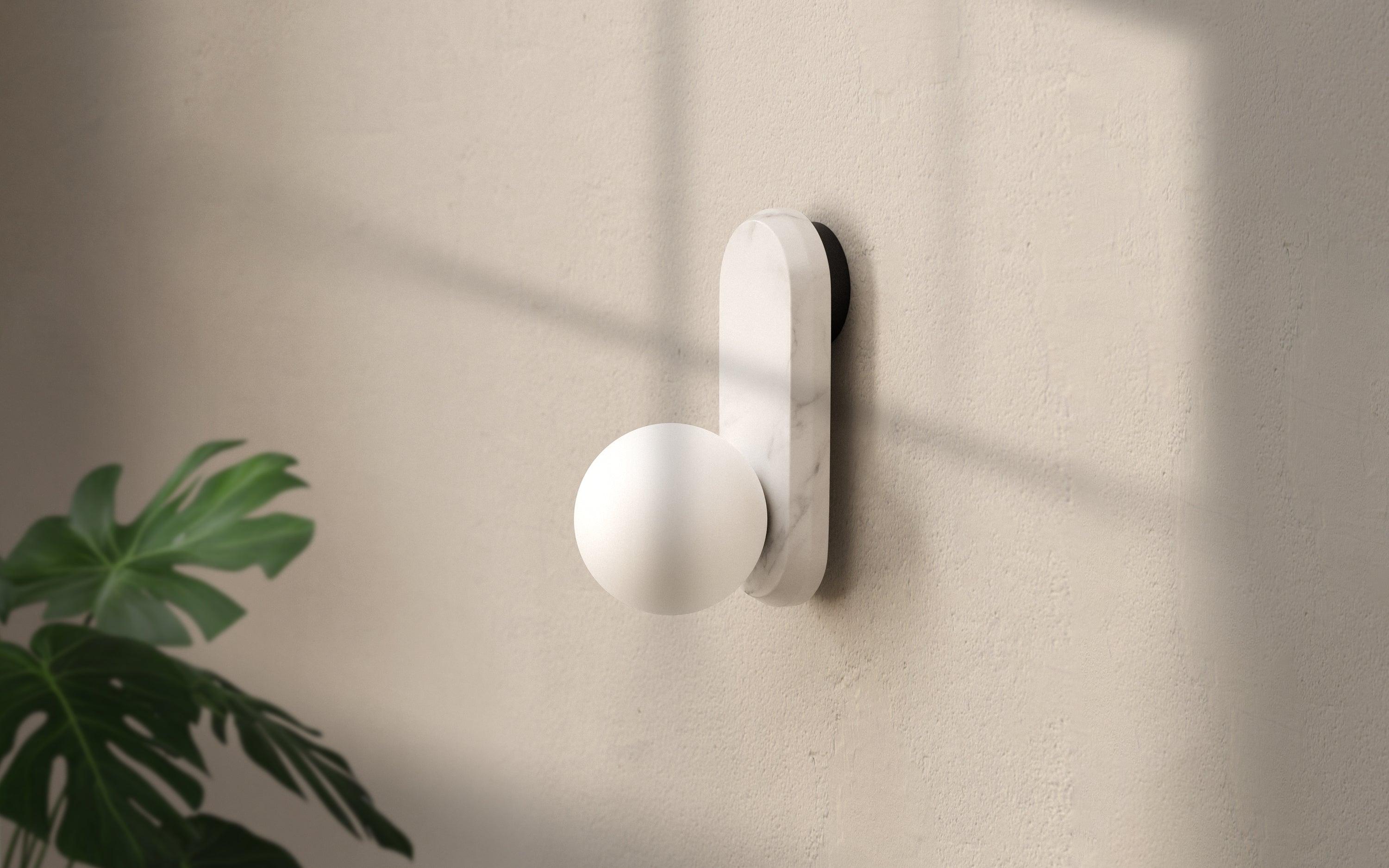 Pill Wall Lamp | Marble and Glass