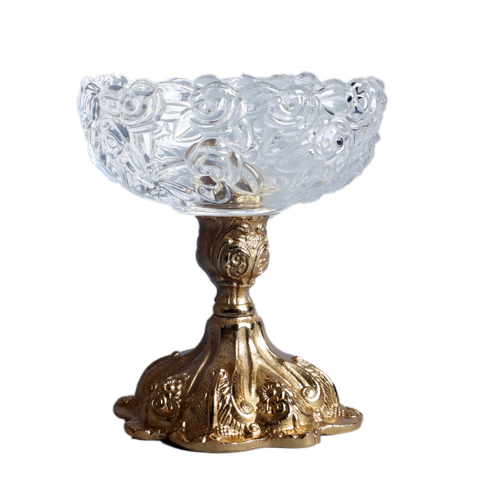 Flower Aristrocrat'S Glass Bowl (Gold)