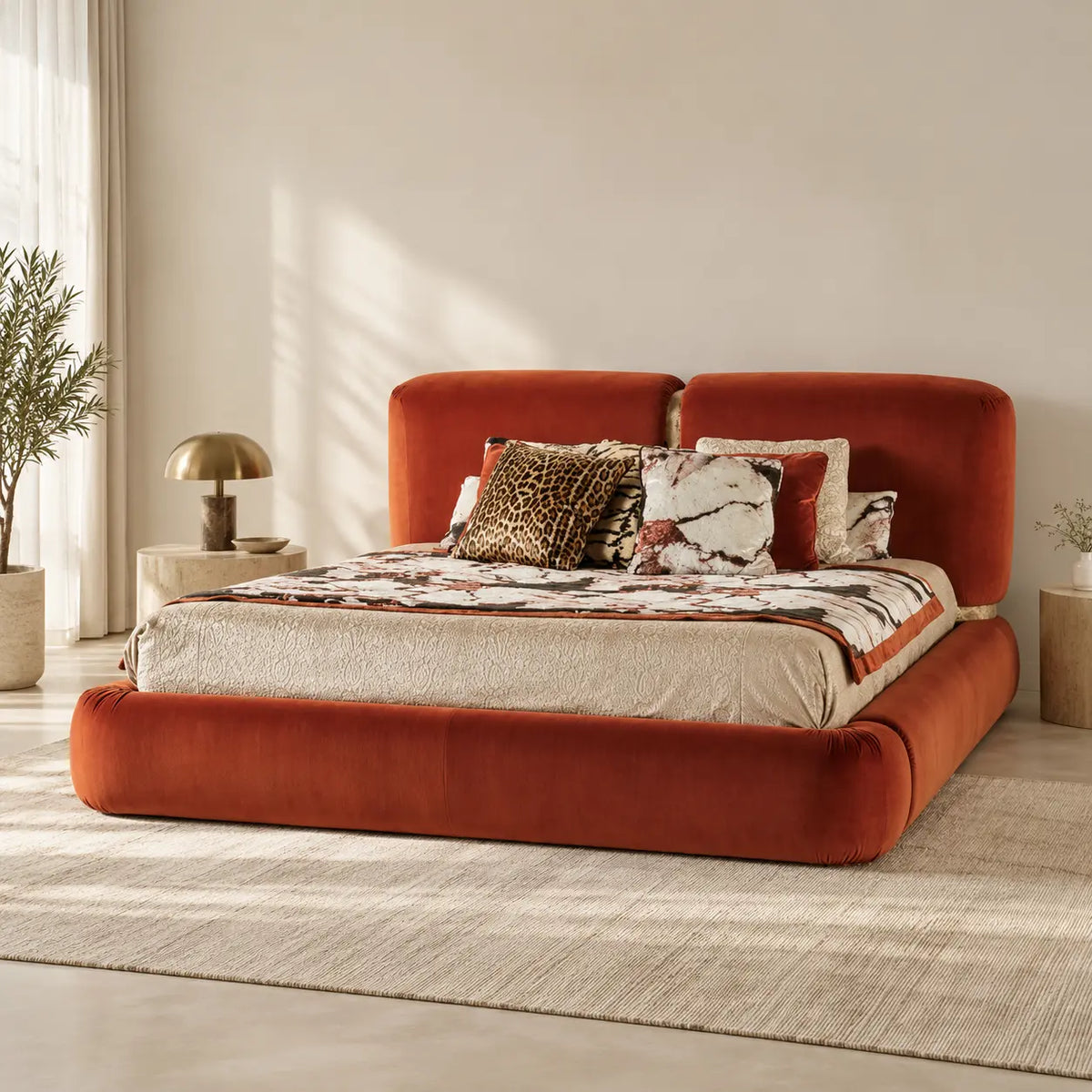Taurus Designer Bed Cvali | BWR Commercial Plywood In Brown Color