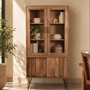 Urban Retreat Solid Mango Wood Tall Display Cabinet