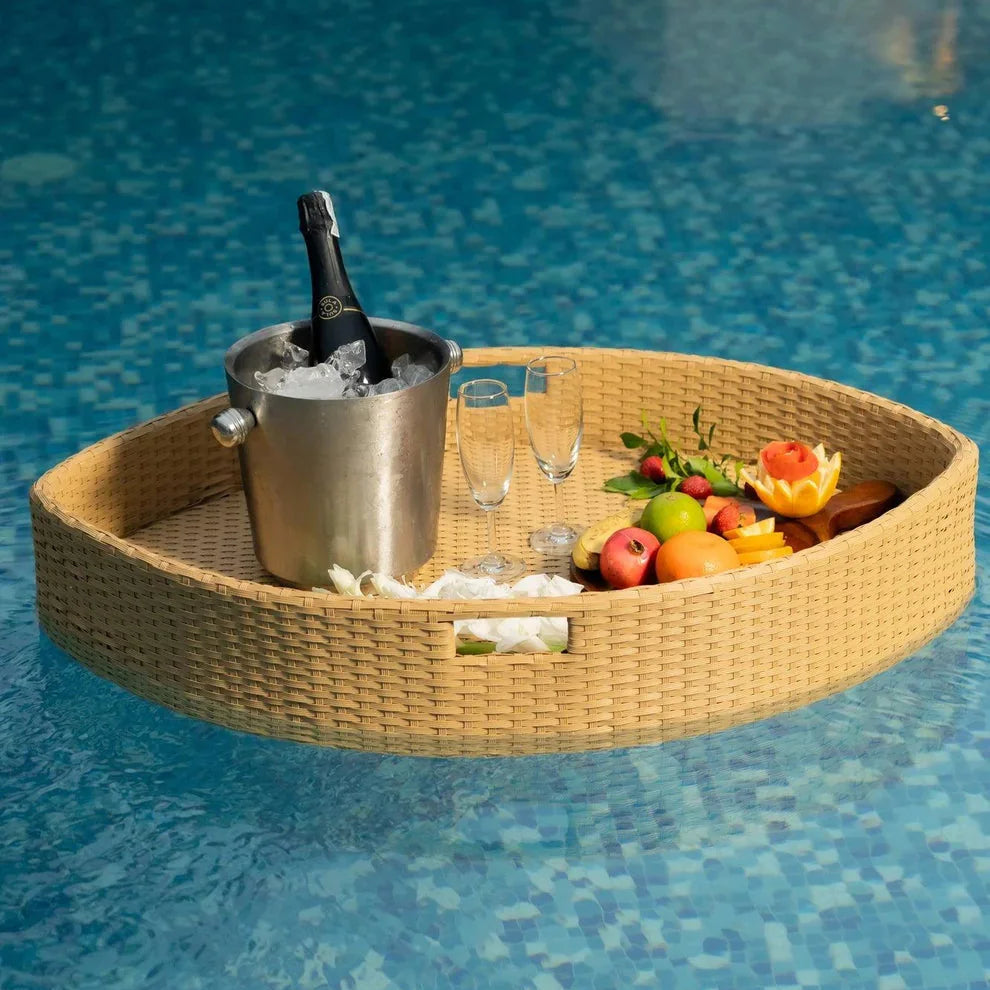 Luxury Light Brown Boat Shape Floating Serving Tray