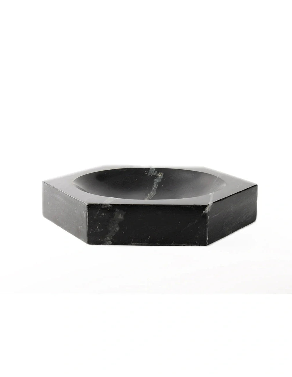 Hexagon Black Marble Bowl
