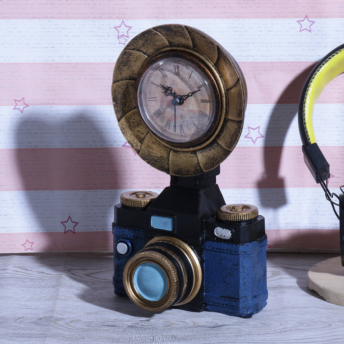 Vintage Camera Clock - Blue