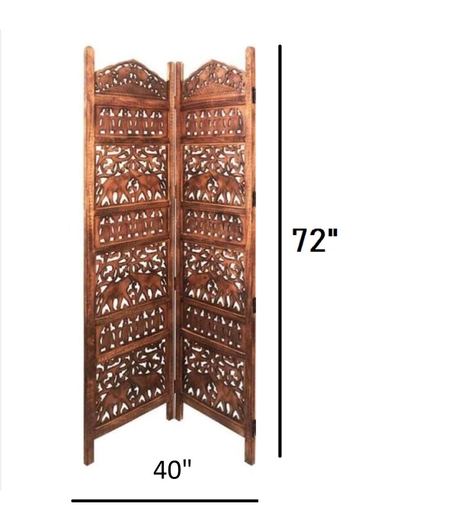 Mango Wood & MDF Jali Folding Furniture Room Separator