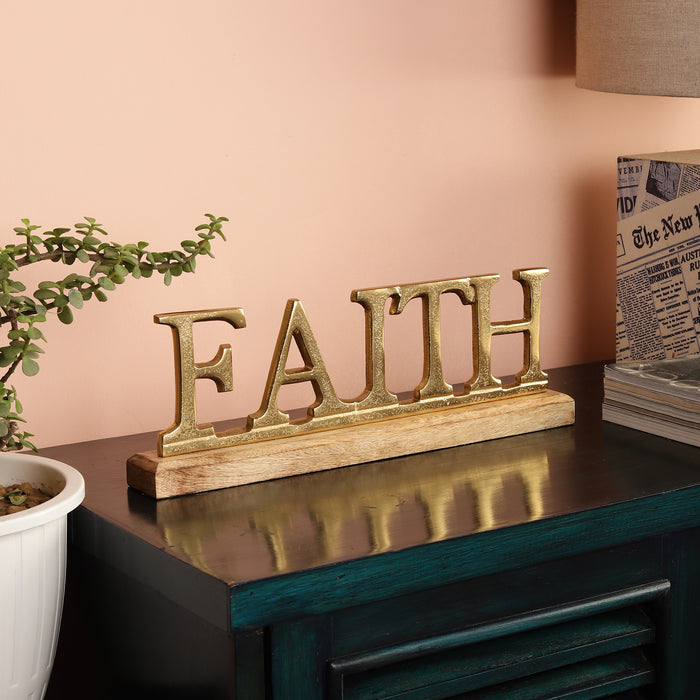 Metal Free Standing Tabletop Faith Sign