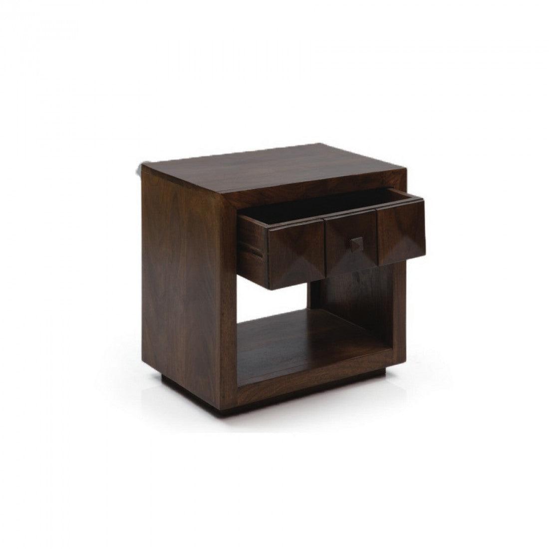 Sanpete Solid Sheesham Wood Side Table with Storage | Bedside & Sofa Side Table with drawer