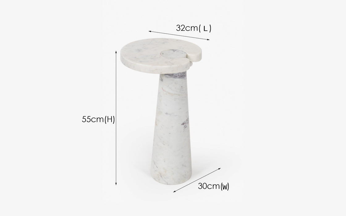 Fior Side Table | Marble End Table for Bedroom