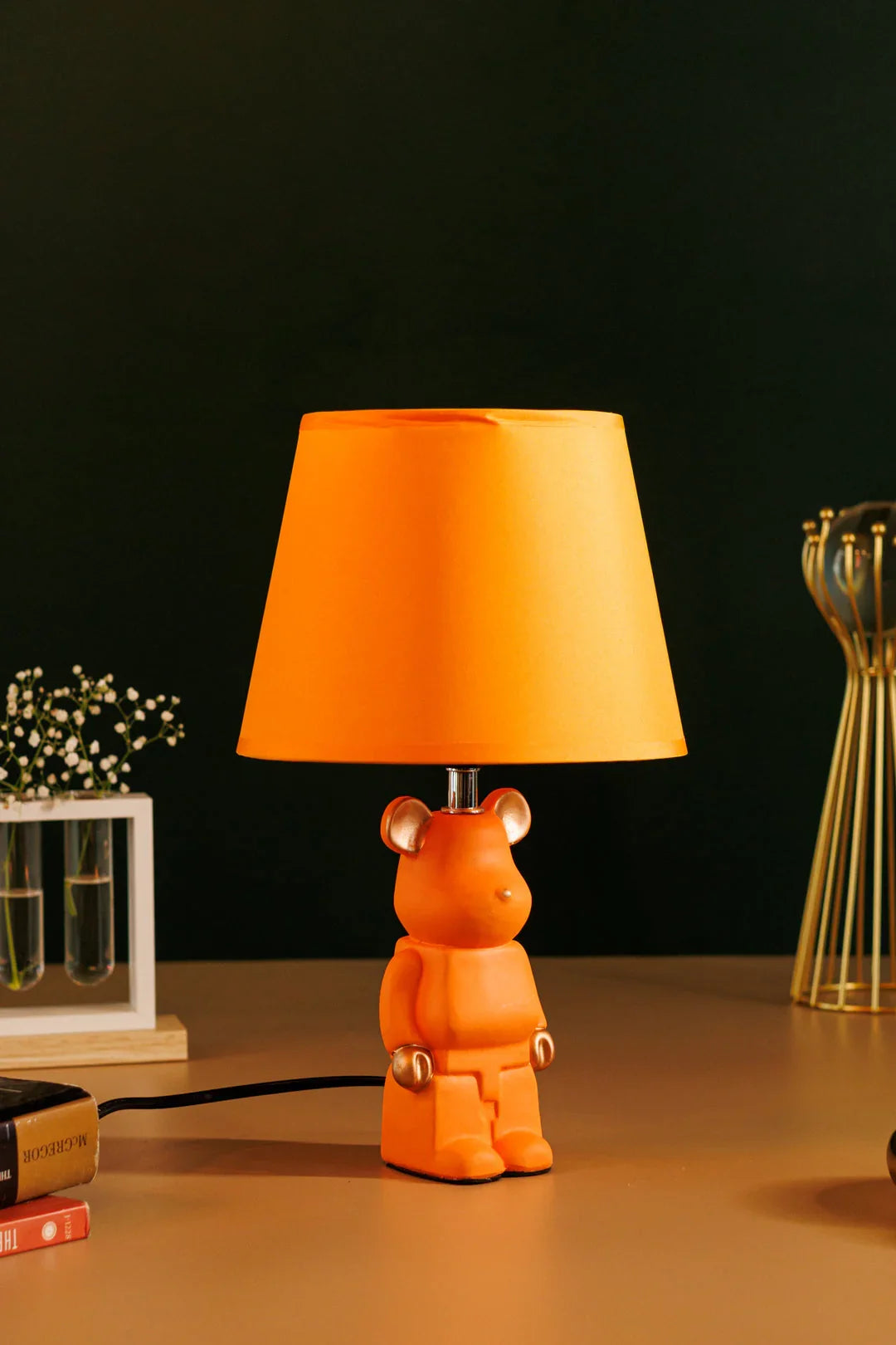 Table Light Bear Bedside Lamp Resin Crafts Cartoon