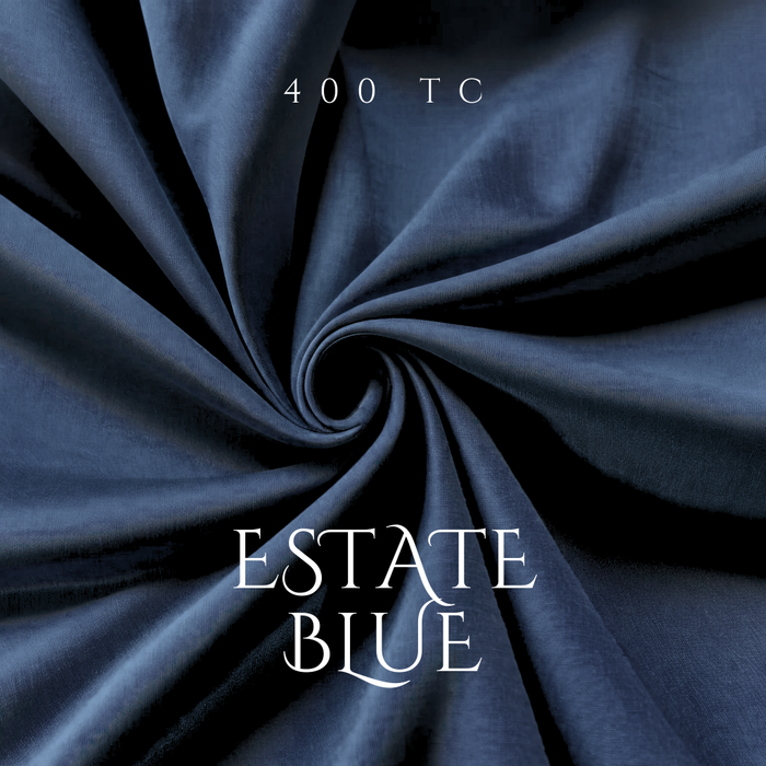 Estate Blue Cotton Bedding Set with 2 Pillow Covers | King Size