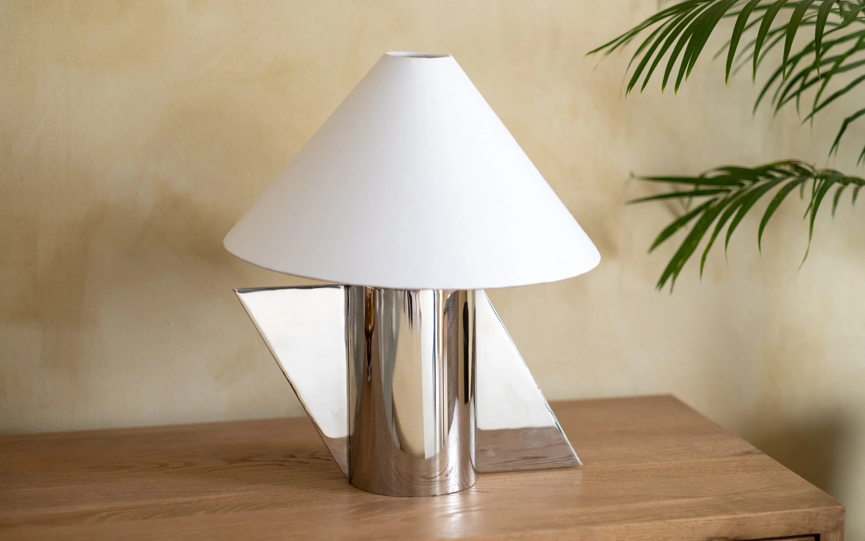 Helia Tilt Table Lamp | Stainless Steel and Cotton Fabric