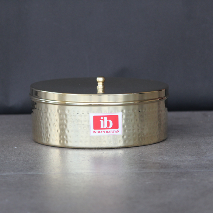 Brass Round Chapati Box | Roti Dabba For Serveware & Kitchen Utilities