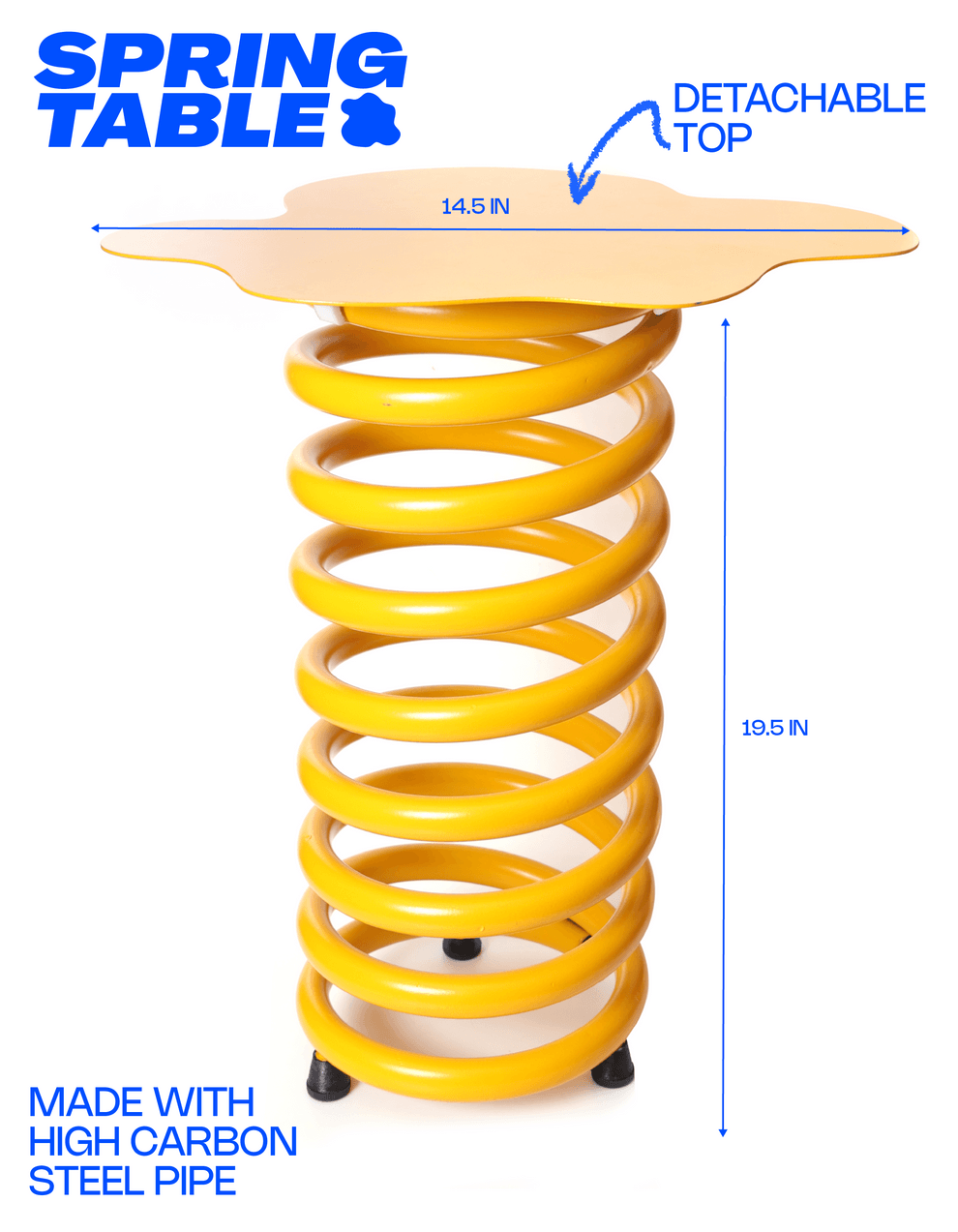 Unique Spring Table | Sofa Side Table for Living Room | Decorative Corner Table | Small Table