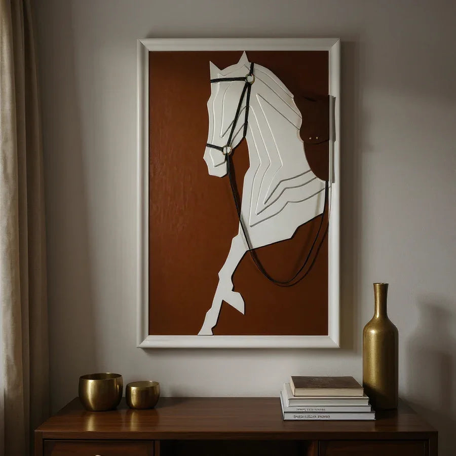3D Horse Wall Art | Brown, White