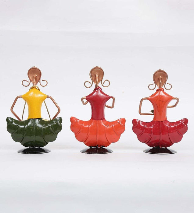 Sitting Doll Mini Human Figurine Set of 3 | Showpieces for Living Room Decor