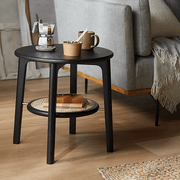 Karayal Rattan Solid Mango Wood Side Table for Living Room | Premium End Table