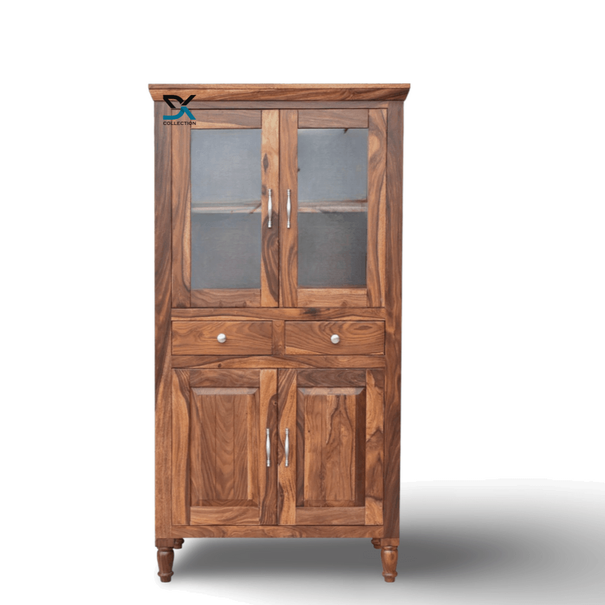 Monarch Solid Sheesham Wood Tall Kitchen/Crockery Cabinet