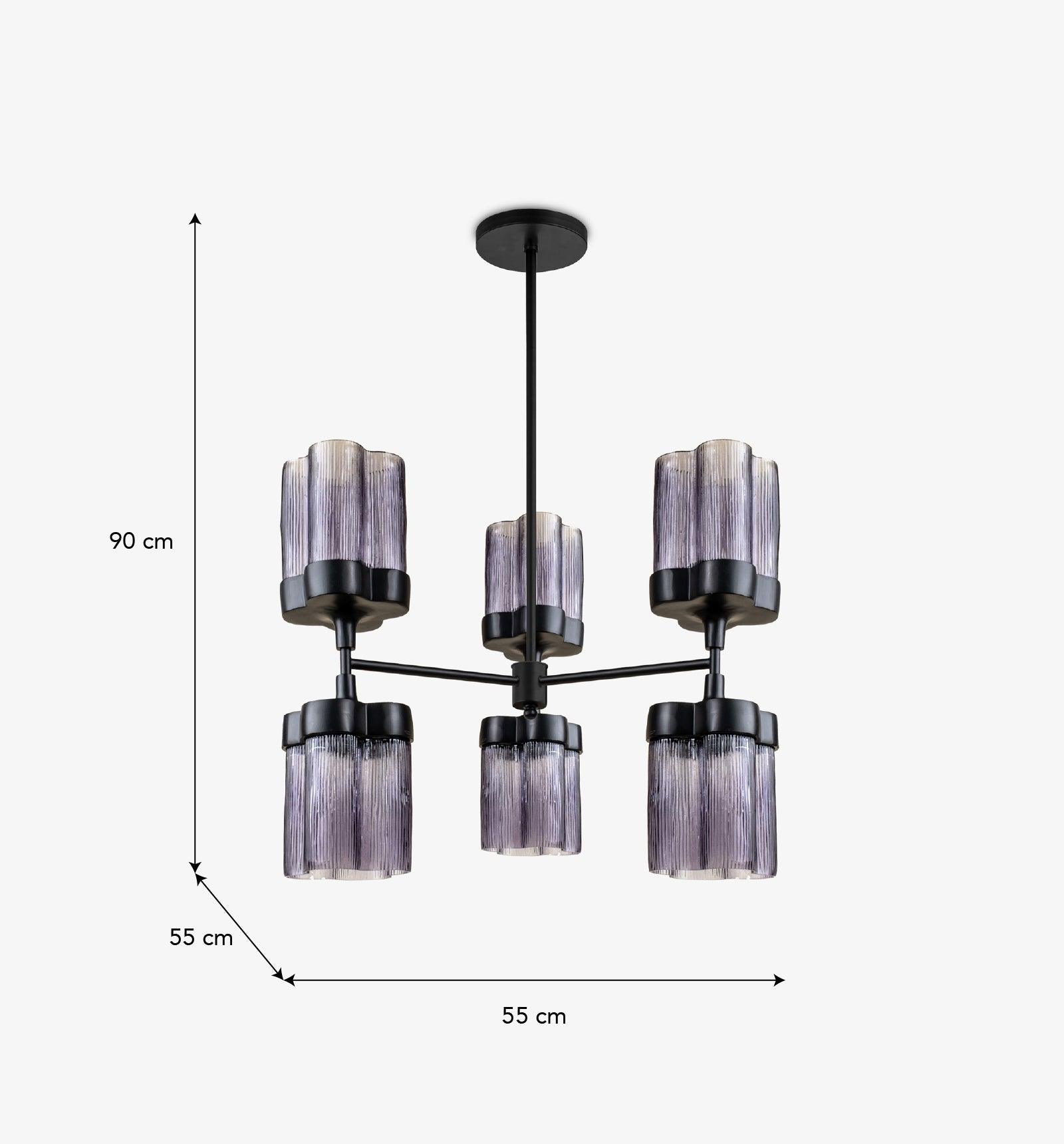 Furrow Chandelier | Mild Steel and Glass