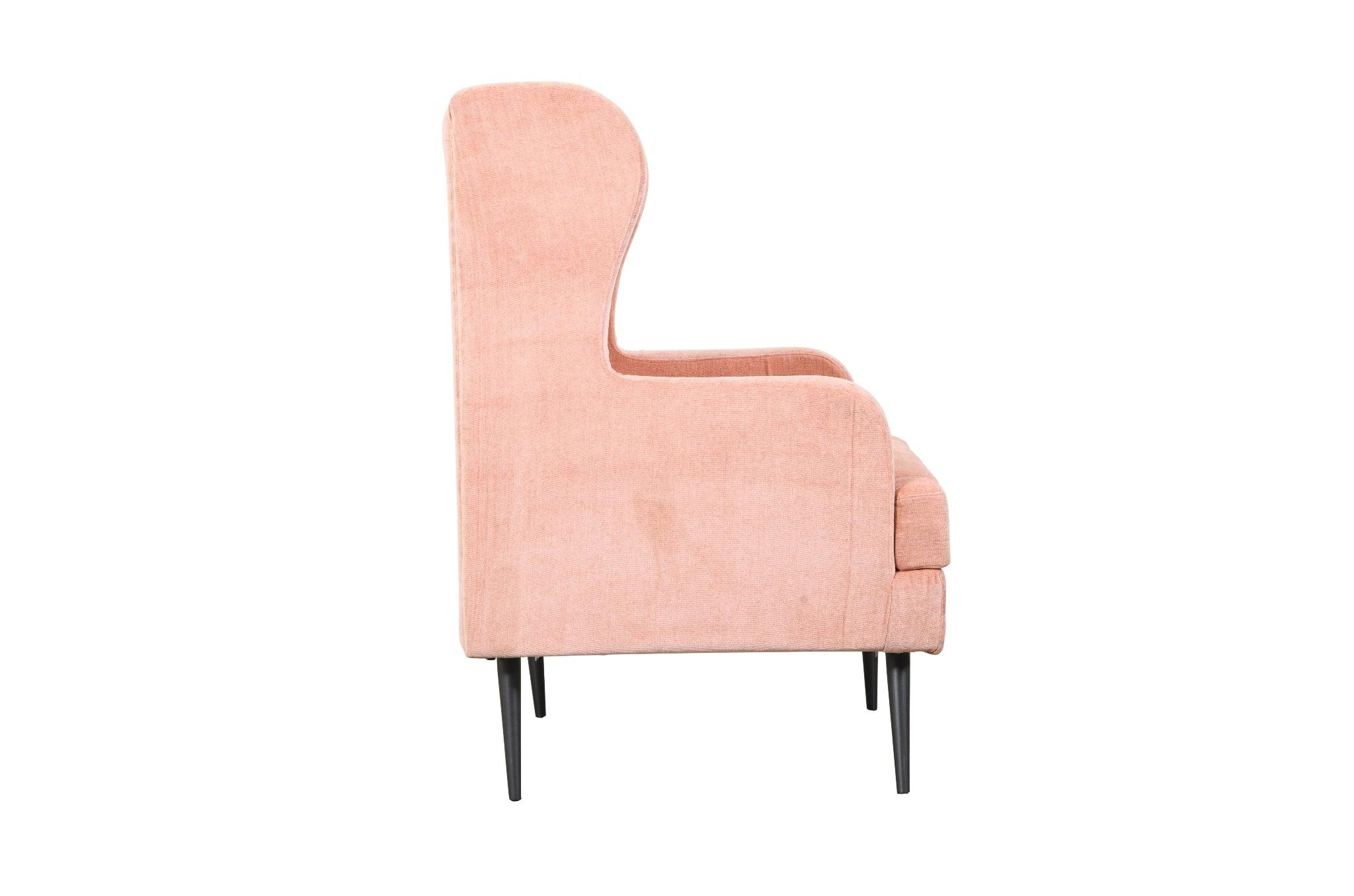 Pearl Wing Chair | Plush Rose Lounge Chair for Living Room & Study | Comfortable Chair