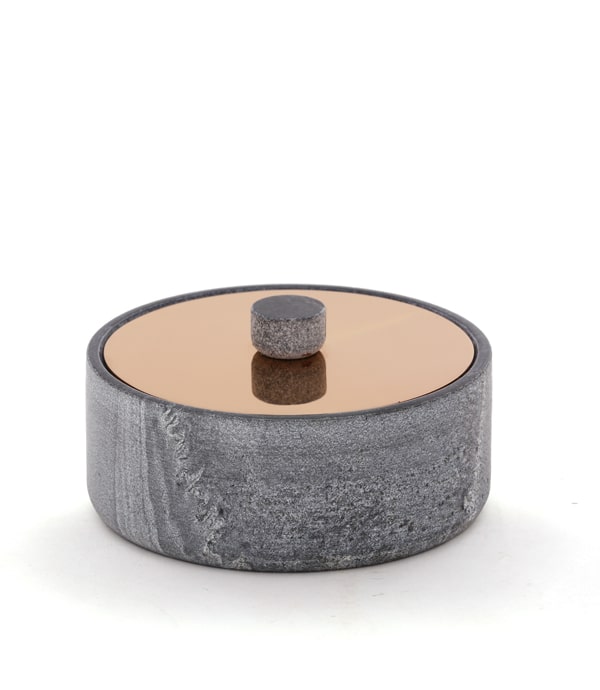 Yin Nut Bowl | Stainless Steel And Black Marble