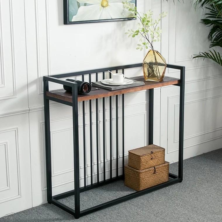 Rome Wooden Console Table | Modern Mango Wood Hallway Table for Living Room